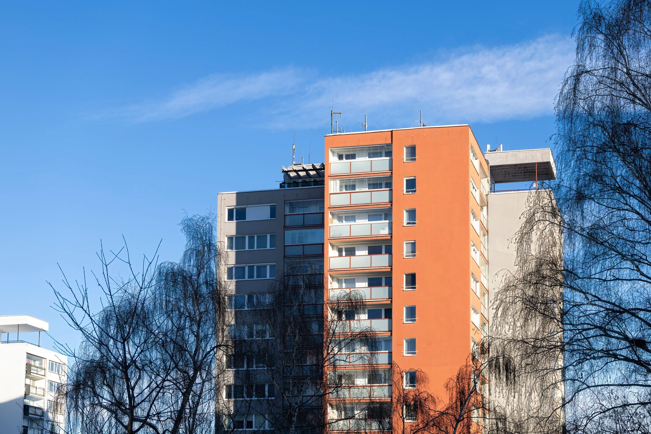 Modern apartment building exterior